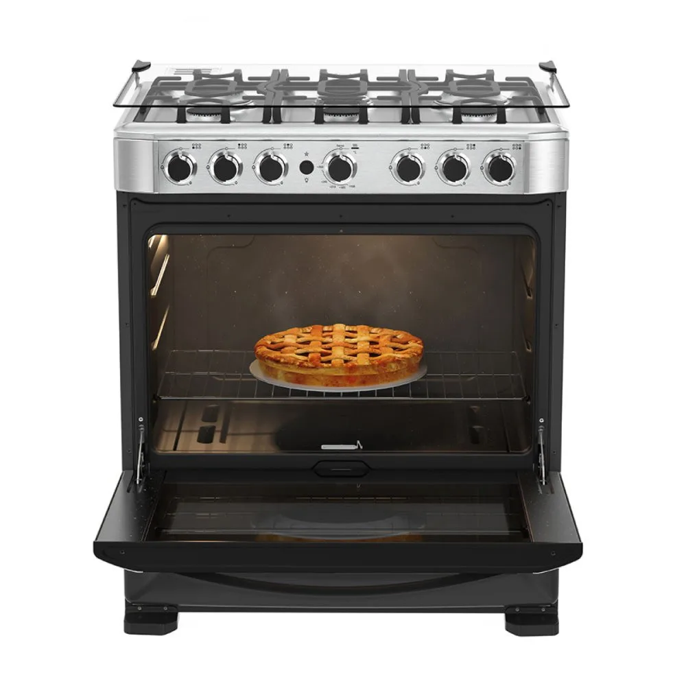 1200Wx1200H B Mabe Estufas 76Cm Inox CMP7625FX0 Horno abierto con producto