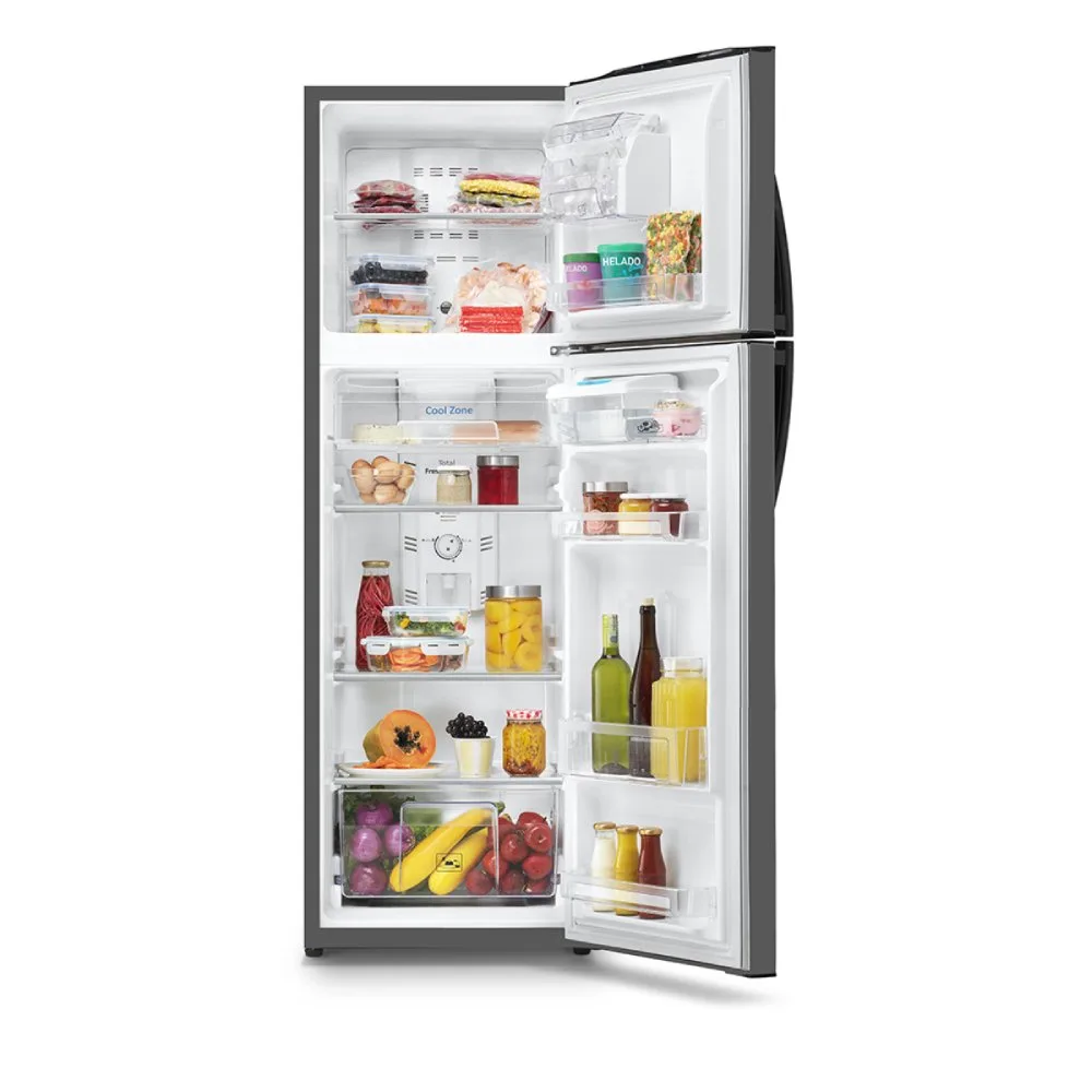 1200Wx1200H B Mabe Refrigeradores 264L Grafito RMA255FYPG Frente Abierto con Producto