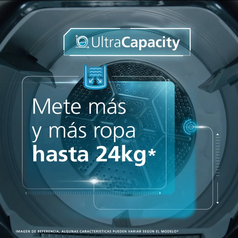 1200Wx1200H C Mabe Centro De Lavado 24kg Diamond Gray MCLP2440PSDG0 Ultracapacity