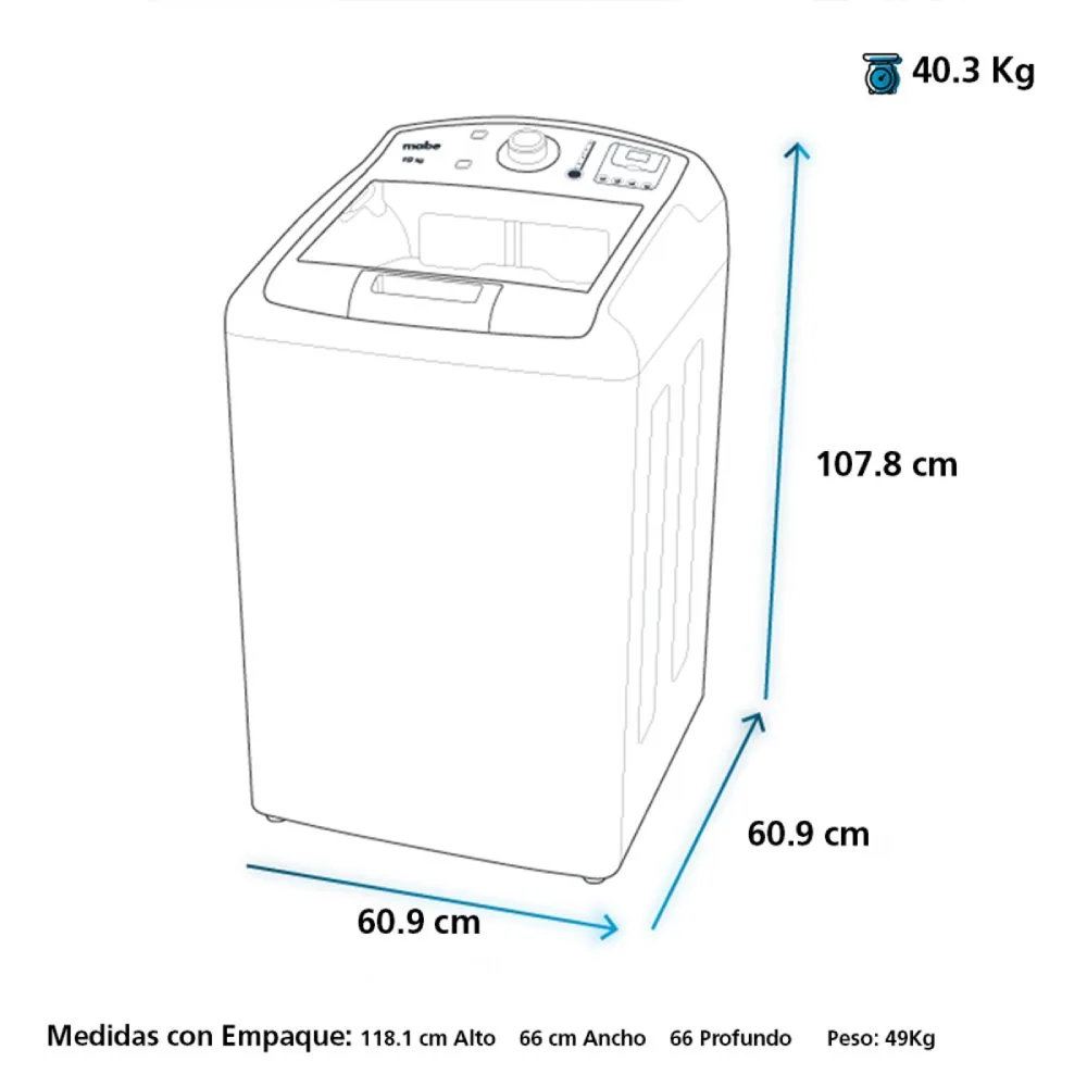 1200Wx1200H L Mabe Lavadora 18Kg DiamondGray LMA48100WDBB0 Isometrico