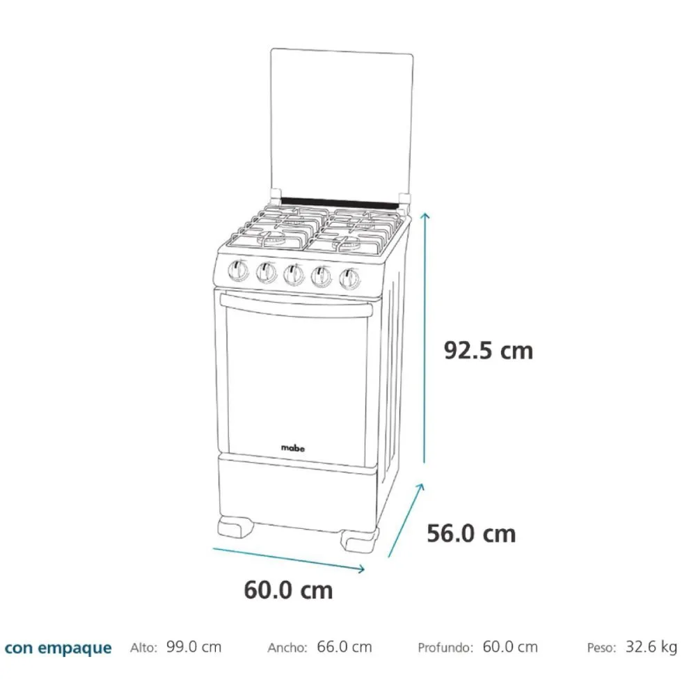 1200Wx1200H R Mabe Estufas 60Cm Grafito CMP6015SG0 Isometrico