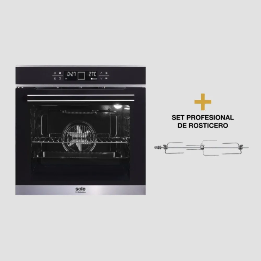 Horno Empotrable Electrico S Collection Sole de 75L Panel Digital y Turbo Conveccion SOLHO019 SOLROST001 4