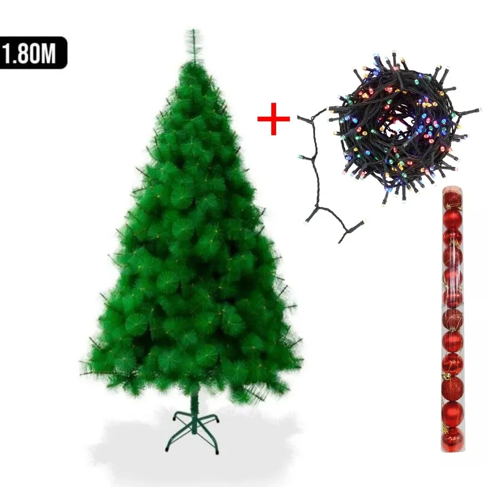 ARBOL NAVIDENO VERDE COPOSO RAMA POR RAMA DE 180 CM DE ALTO APARIENCIA REALISTA 4