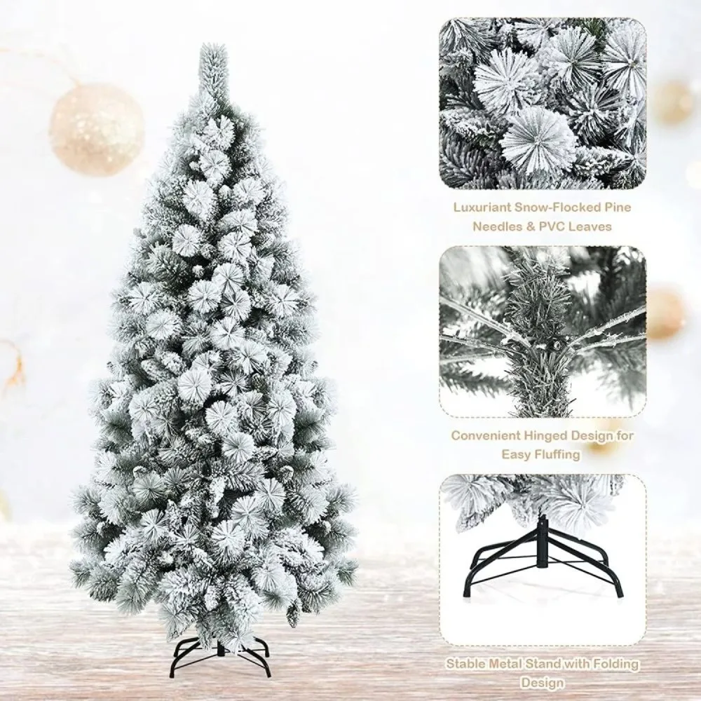 Arbol de Navidad con NEVADO de 150 cm Coposo AmericanoIncluye soporte 1