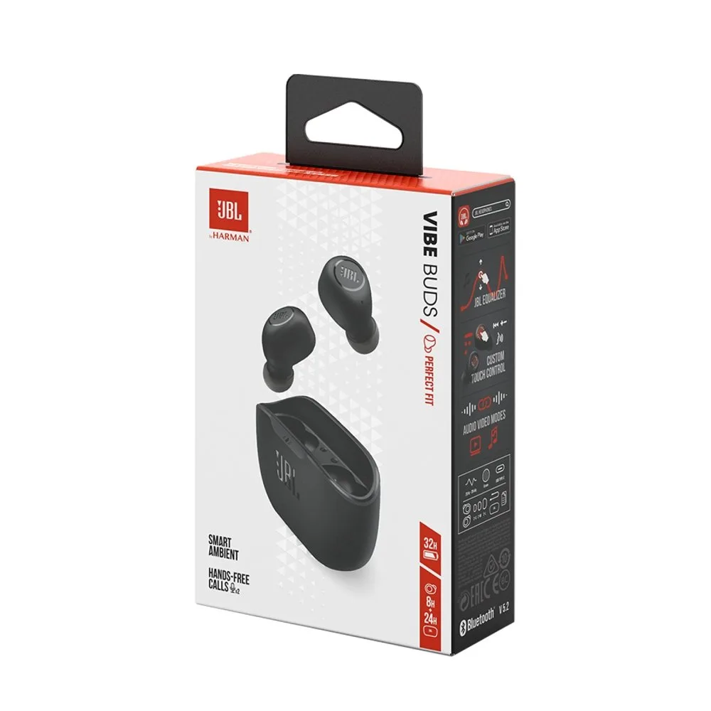 Audifonos bluetooth True Wireless JBL Wave Buds resistente al agua IP54 duracion max. 8 horas control de musica y llamadas negro 6