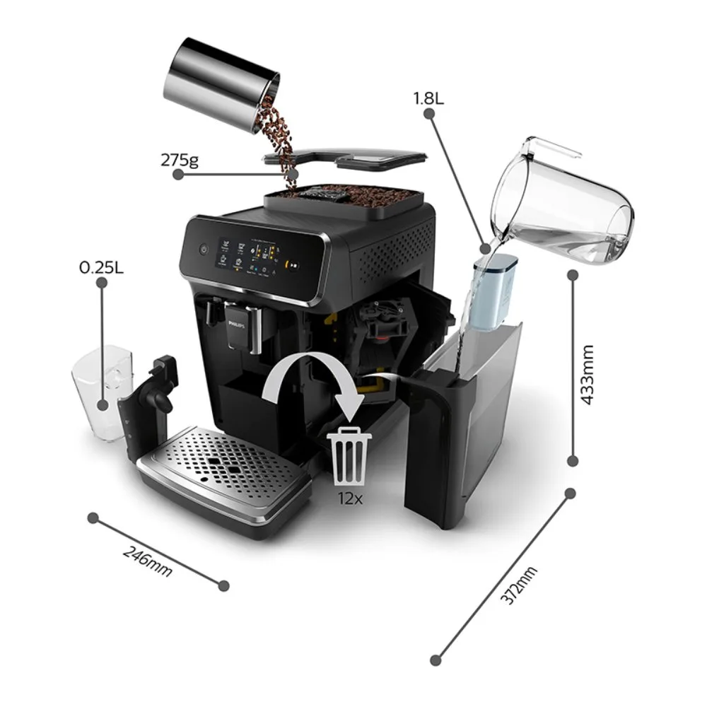 Cafetera Expresso Automatica con Sistema LatteGo y Espuma de Leche Suave EP2231 42 2