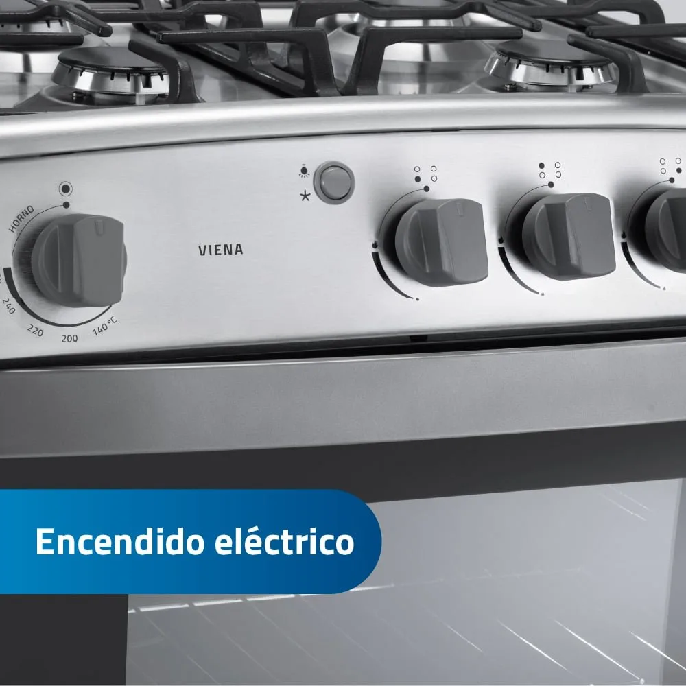Cocina de 24″ con Encendido Electrico y Quemadores Sellados Horno con Luz y Sistema Cortagas VIENA QZ 4