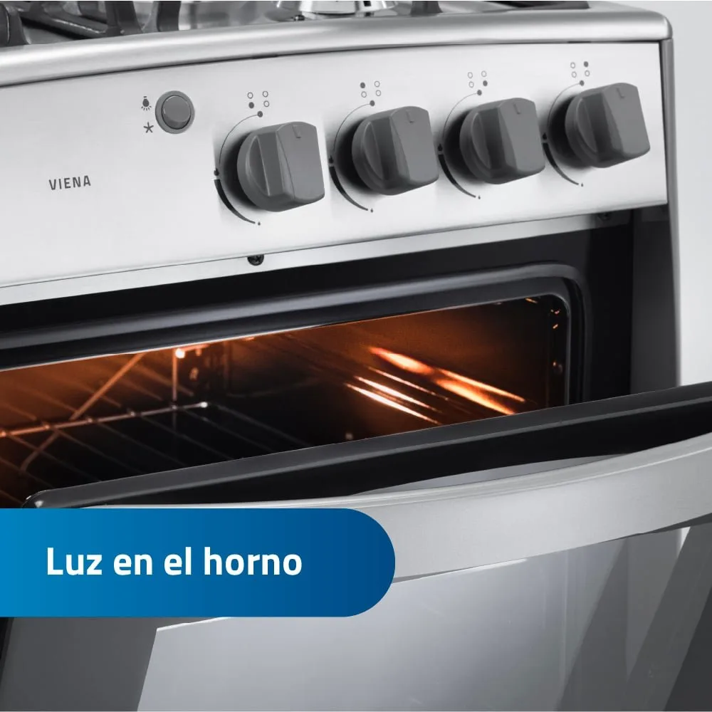 Cocina de 24″ con Encendido Electrico y Quemadores Sellados Horno con Luz y Sistema Cortagas VIENA QZ 5