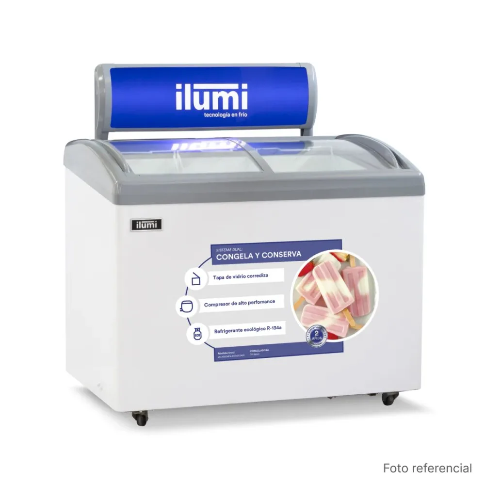Congelador Horizontal Ilumi TF 4600 460 Litros con Tapas de Vidrio y Temperatura Dual