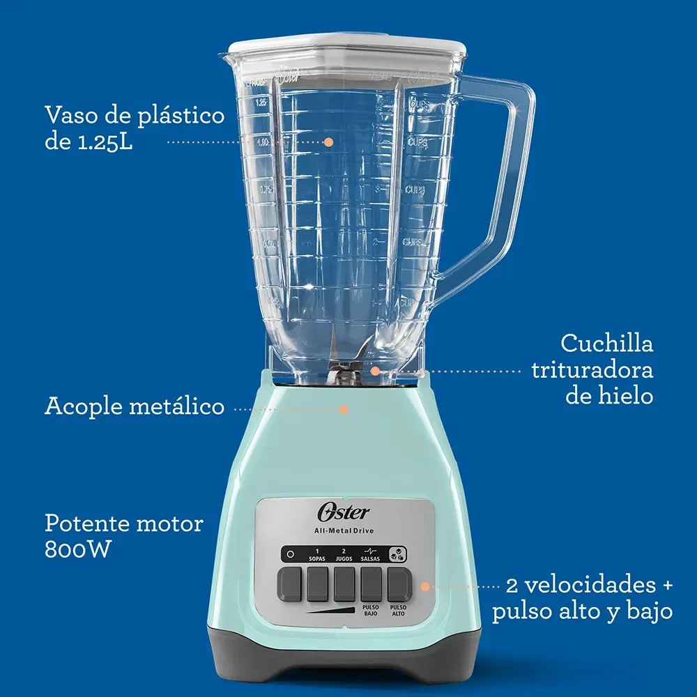 Licuadora Oster® de 2 Velocidades con Pulso y Vaso de Vidrio BLSTKAGVPB 3