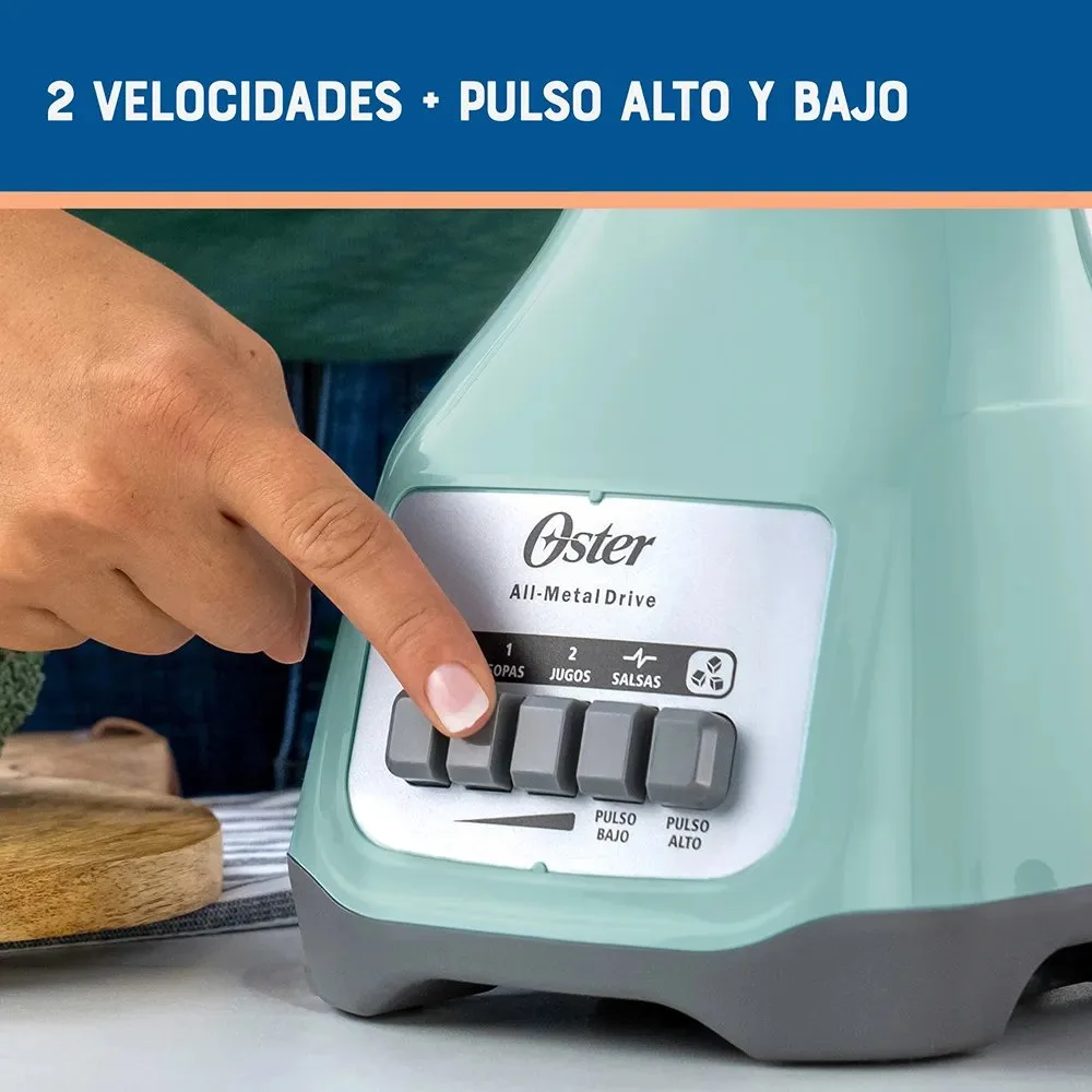 Licuadora Oster® de 2 Velocidades con Pulso y Vaso de Vidrio BLSTKAGVPB 8