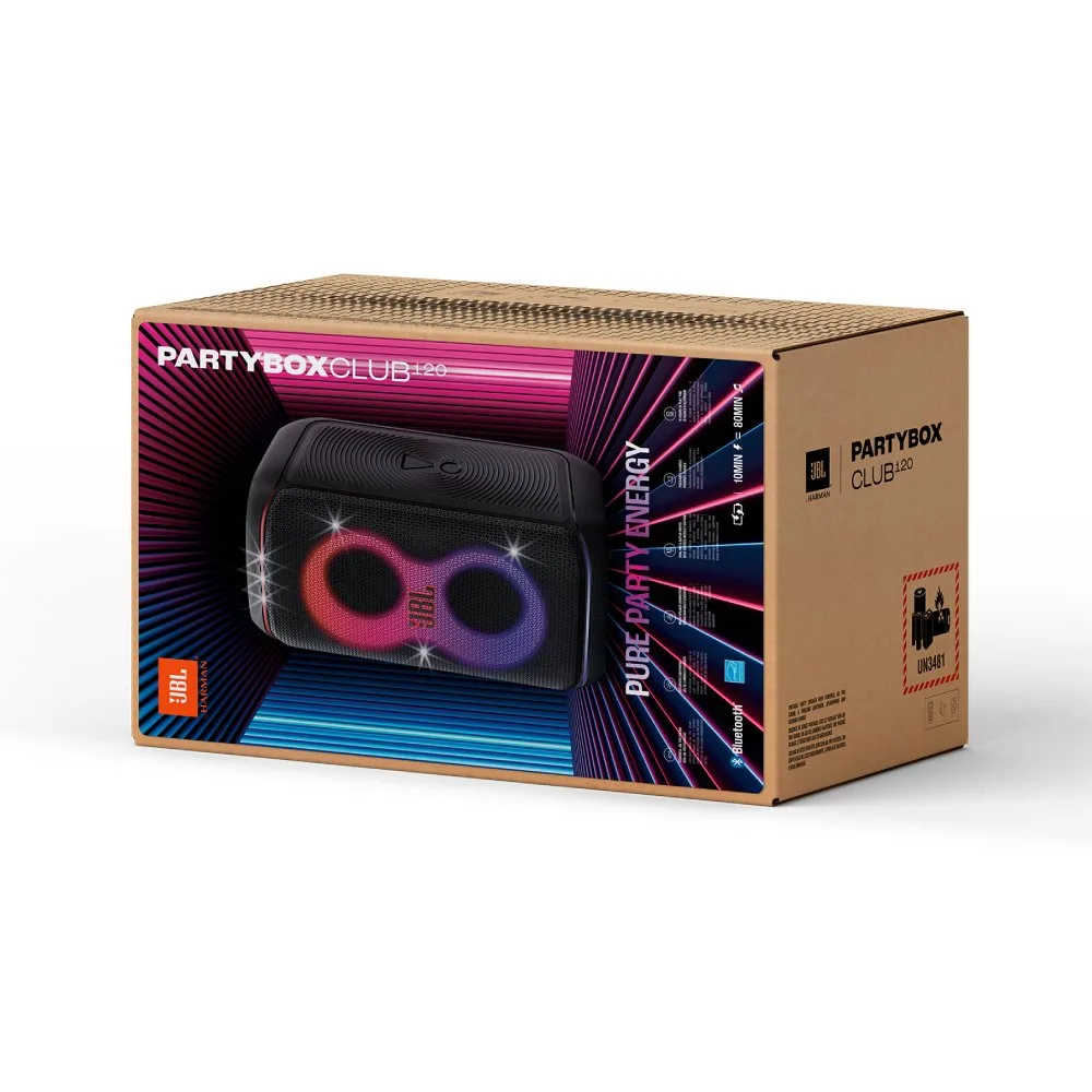 Parlante Bluetooth JBL PartyBox Club 120 Potente Sonido Espectaculo de Luces 10
