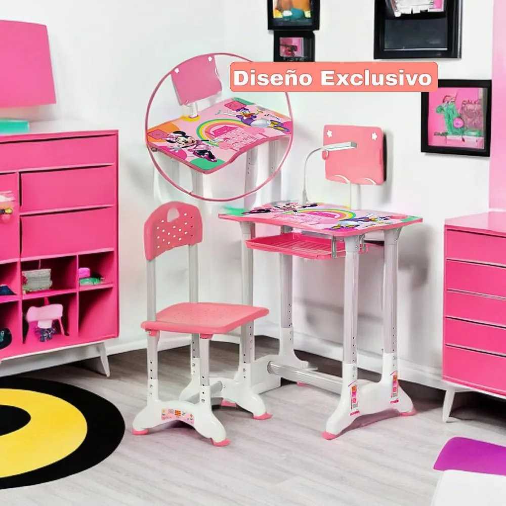 Set Escritorio Infantil Silla Lampara LED Diseno Minnie Mouse Incluye Arbol de Navidad 60 cm de Alto 2