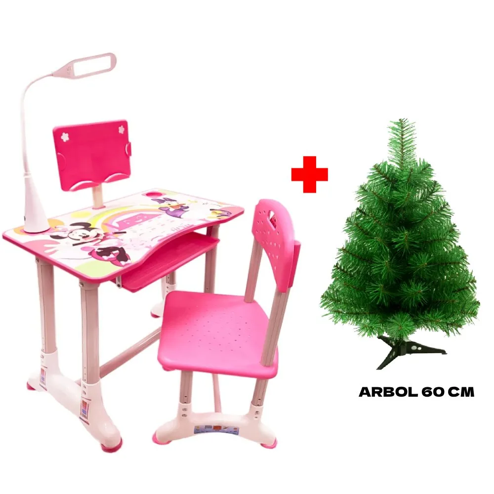 Set Escritorio Infantil Silla Lampara LED Diseno Minnie Mouse Incluye Arbol de Navidad 60 cm de Alto 4
