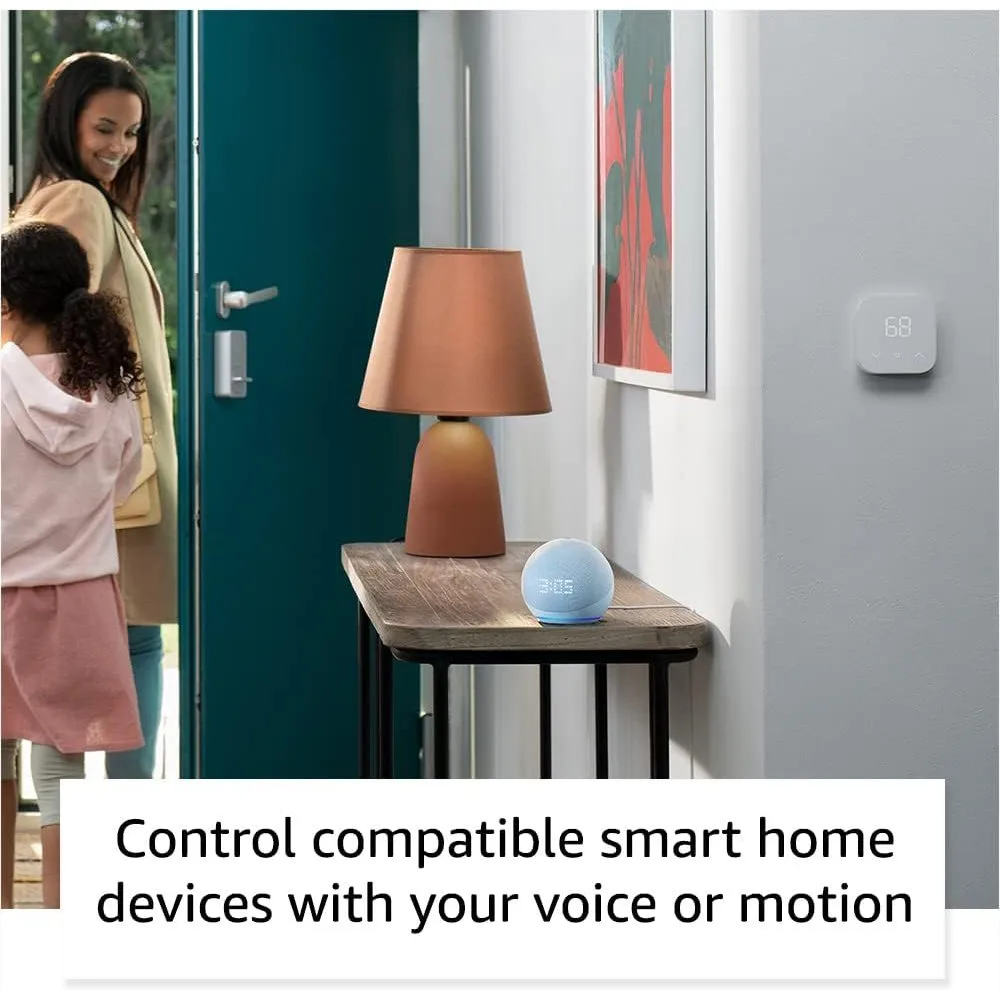 Altavoz Alexa 5ta generacion Con reloj Sonido superior control de Smart Home y diseno sostenible 4