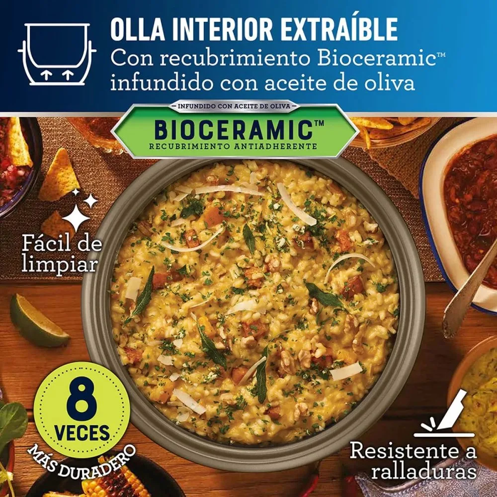 Arrocera Multiusos Oster® 1.8L CKSTRC7129R Funcion Sofrito Recubrimiento Bioceramic® Infundido con Aceite de Oliva Bandeja de Vapor 5