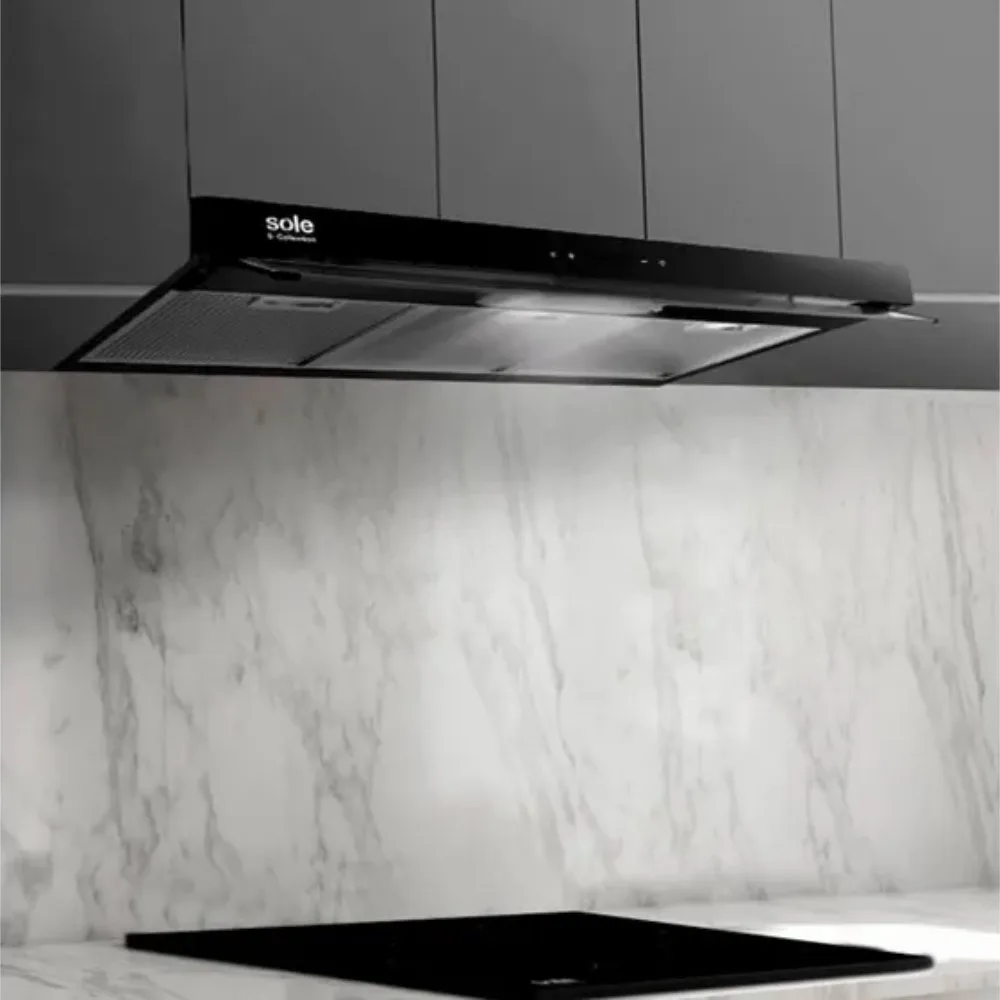 Campana Extractora Sole TURE19CO 90cm Diseno Slim Black 2 Motores Potentes Panel Digital Touch y Alta Eficiencia de Extraccion 2