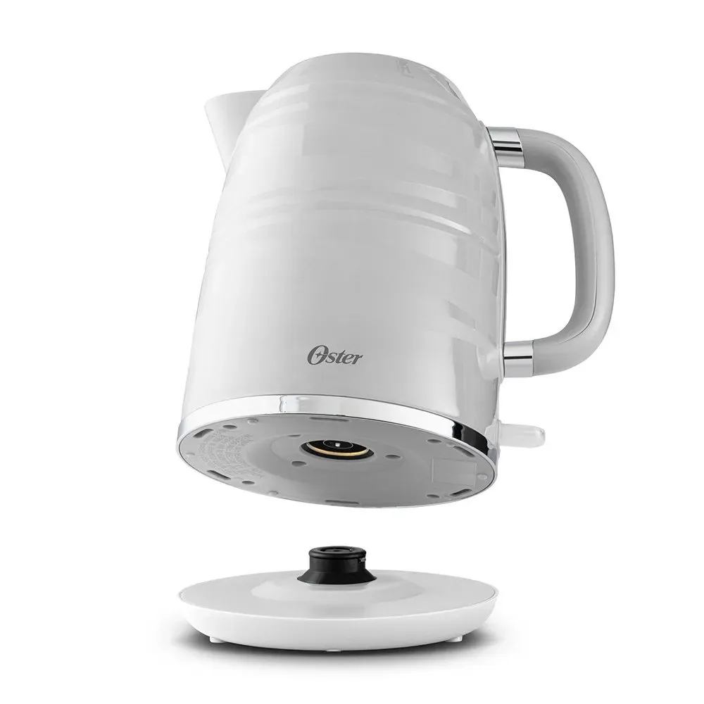 Hervidor Electrico Oster® Blanco 1.7L BVSTKT4177W con Apagado Automatico Filtro Removible y Base Giratoria
