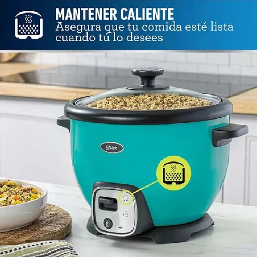 Olla Arrocera Oster 1.8L CKSTRC8029T con Funcion Sofrito Tazon Antiadherente y Tapa de Vidrio Refractario – Turquesa 5