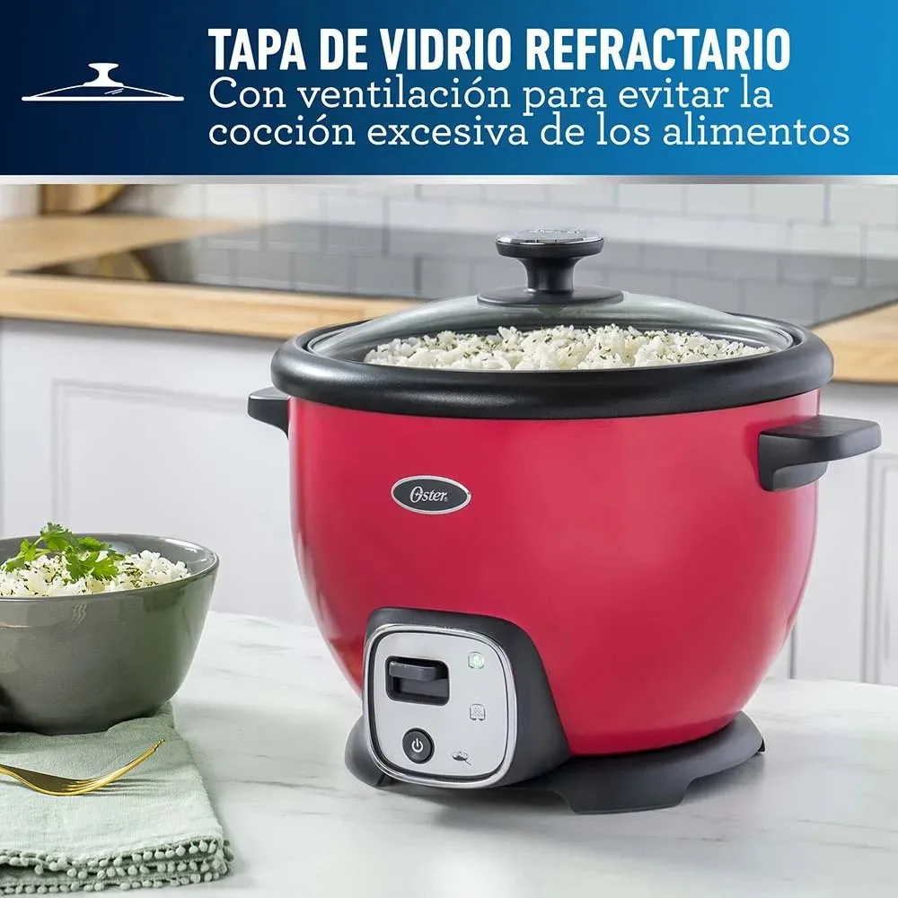Olla Arrocera Oster 1.8L Sofrito CKSTRC8029M Sandia Funcion de Sofrito Recubrimiento Antiadherente y Tapa de Vidrio 8