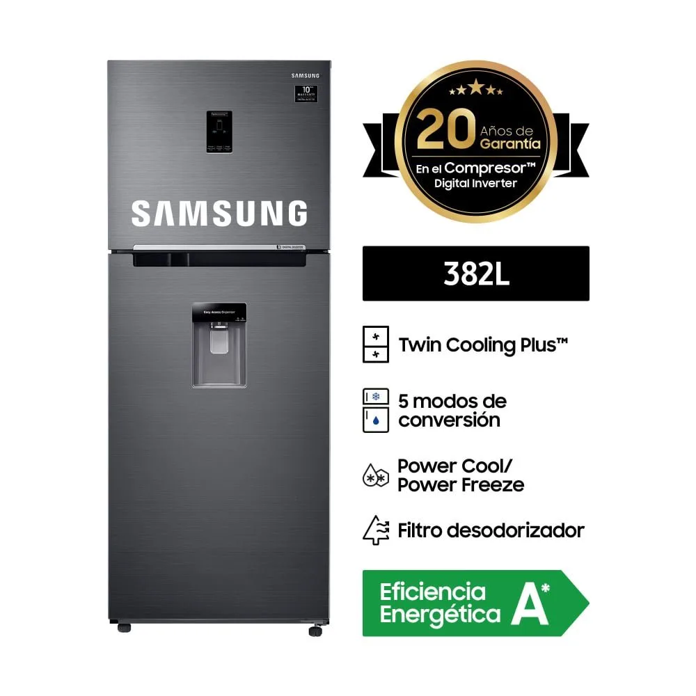 Refrigeradora Samsung Twin Cooling Plus™ RT38K5930BSPE – Innovacion en conservacion y ahorro energetico