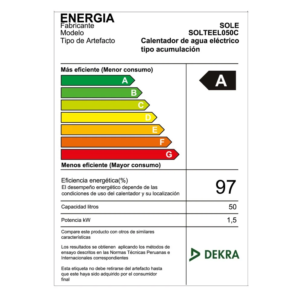 Terma Electrica Elite Sole 50L pPared SOLTEEL050C Eficiencia y Seguridad para tu Hogar 6
