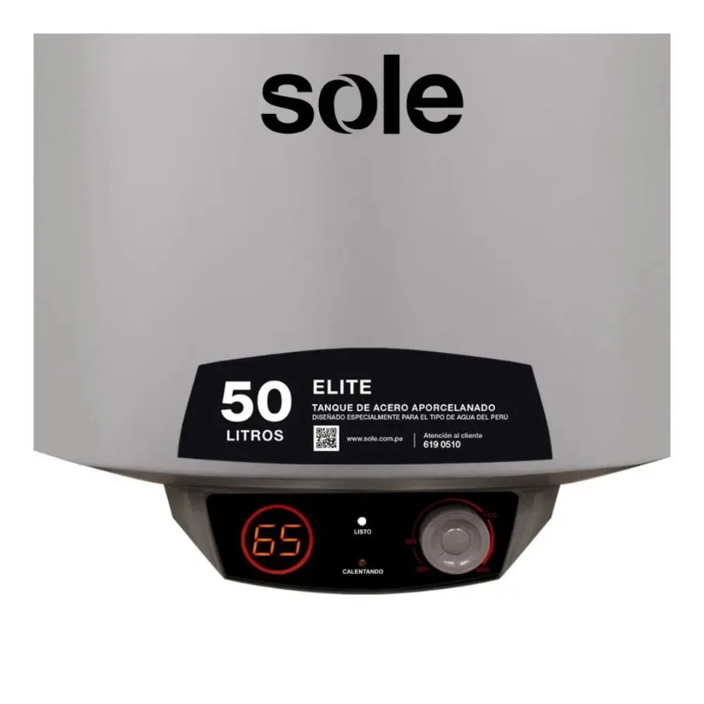 Terma Electrica Elite Sole 50L pPared SOLTEEL050C Eficiencia y Seguridad para tu Hogar