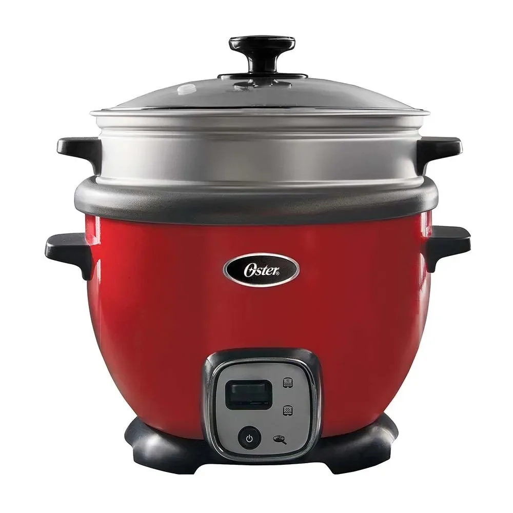 Arrocera Multiusos Oster® Roja con Funcion Sofrito 12 Tazas Bandeja de Vapor y Recubrimiento Antiadherente CKSTRC7030R 8