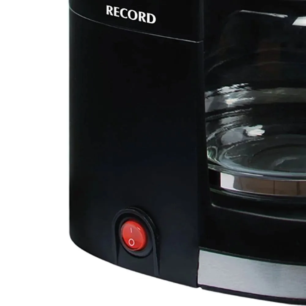 Cafetera Electrica Record REC INCAC101 de 12 Tazas – Potencia de 800W Jarra de Vidrio Refractario Filtro Removible y Apagado Automatico