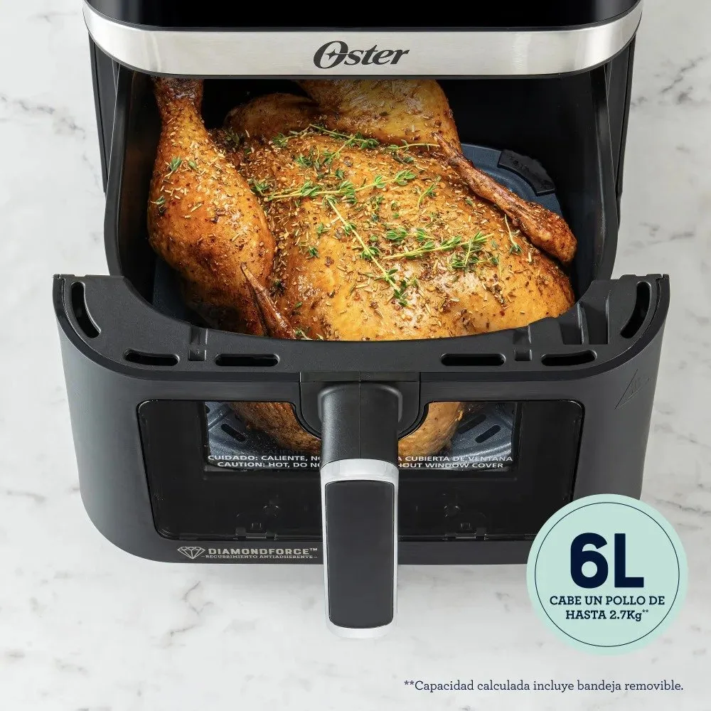 Freidora de Aire Manual Oster® 6L con Recubrimiento DiamondForce y Ventana Transparente CKSTAF60WMDF 5